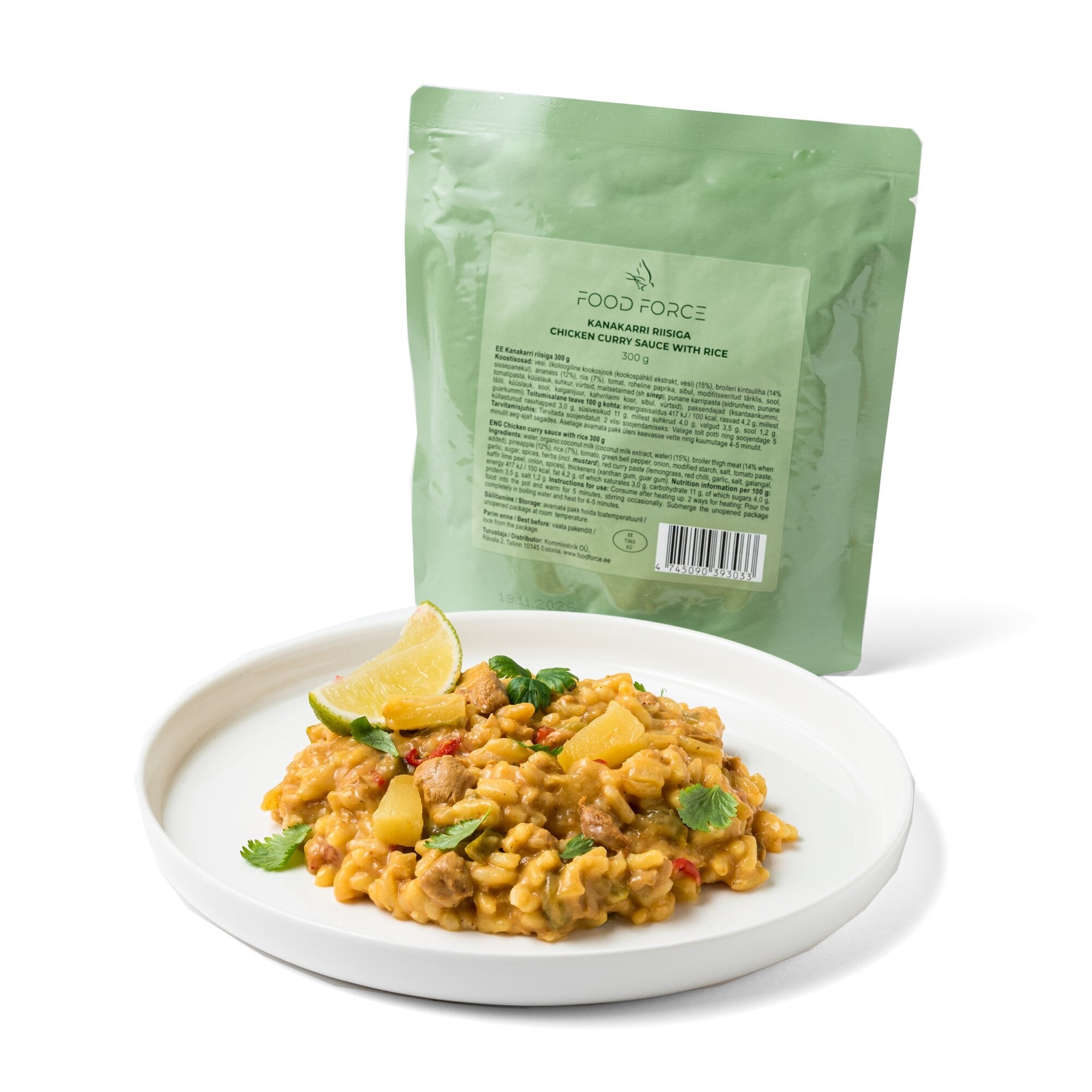 Food Force Chicken curry sauce with rice - Wet Pouch